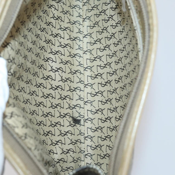 SAINT LAURENT Bag Leather Canvas PVC 8Set Gray Beige White Auth bs29366