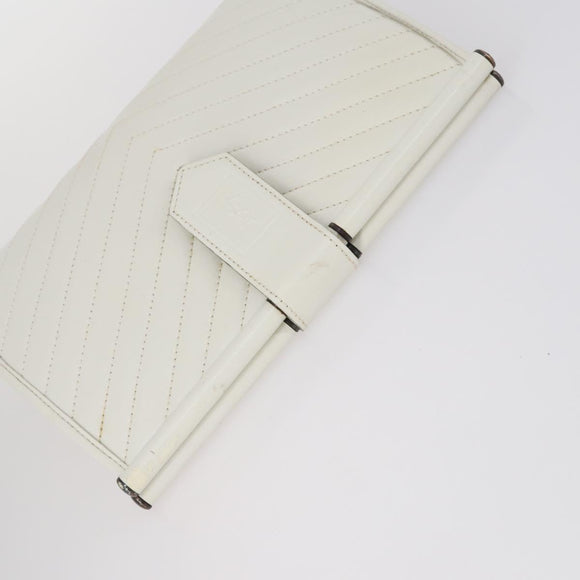 SAINT LAURENT Bag Leather Canvas PVC 8Set Gray Beige White Auth bs29366