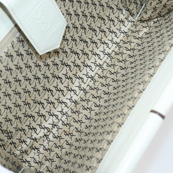 SAINT LAURENT Bag Leather Canvas PVC 8Set Gray Beige White Auth bs29366