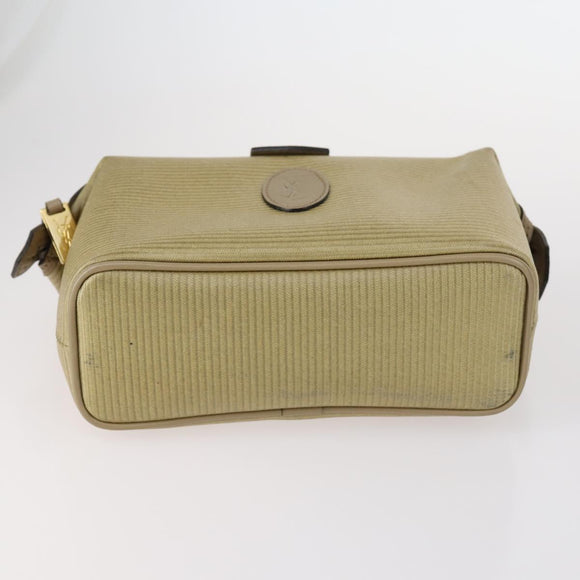 SAINT LAURENT Bag Leather Canvas PVC 8 Set Gray Beige White Auth bs29366