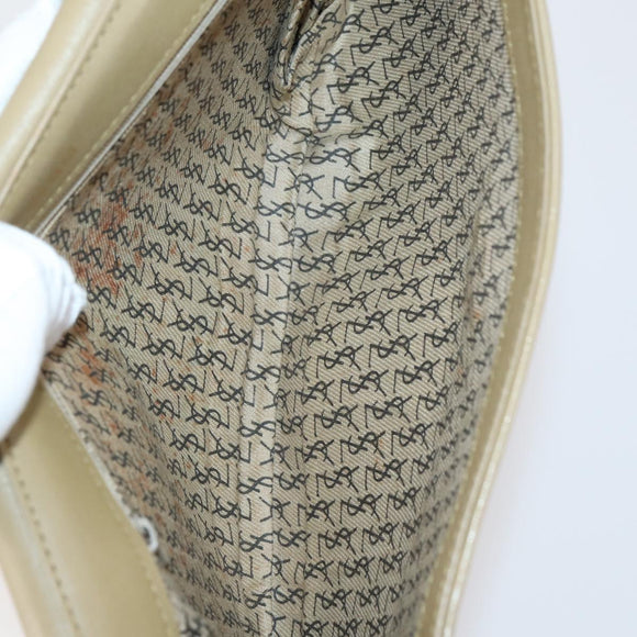 SAINT LAURENT Bag Leather Canvas PVC 8Set Gray Beige White Auth bs29366