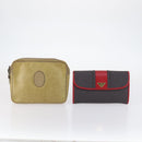 SAINT LAURENT Bag Leather Canvas PVC 8 Set Gray Beige White Auth bs29366-30