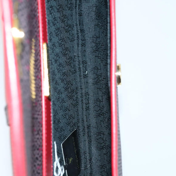 SAINT LAURENT Bag Leather Canvas PVC 8 Set Gray Beige White Auth bs29366