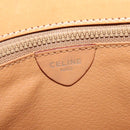 CELINE Macadam Canvas Circle Logo Clutch Bag PVC Leather Brown Gold Auth bs29367-14