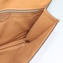 CELINE Macadam Canvas Circle Logo Clutch Bag PVC Leather Brown Gold Auth bs29367-16