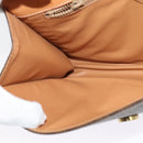 CELINE Macadam Canvas Circle Logo Clutch Bag PVC Leather Brown Gold Auth bs29367-17