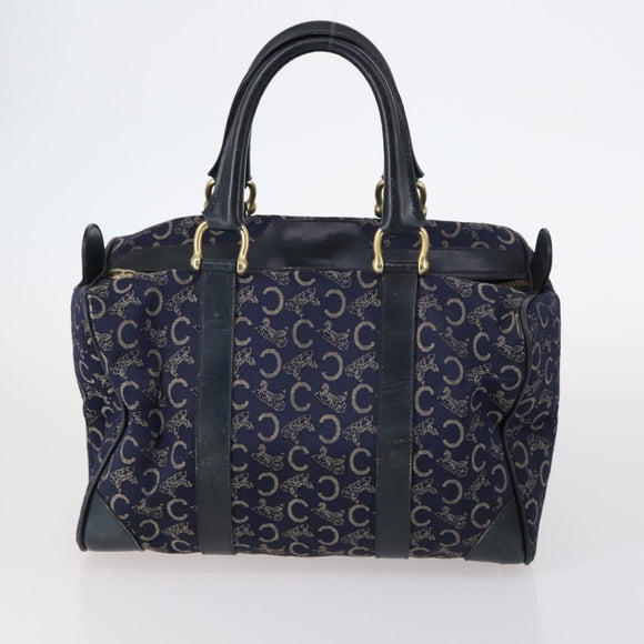 CELINE Macadam C Macadam Bag Canvas PVC Leather 5 Set Brown Navy Auth bs29369
