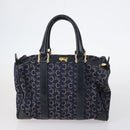 CELINE Macadam C Macadam Bag Canvas PVC Leather 5Set Brown Navy Auth bs29369-13