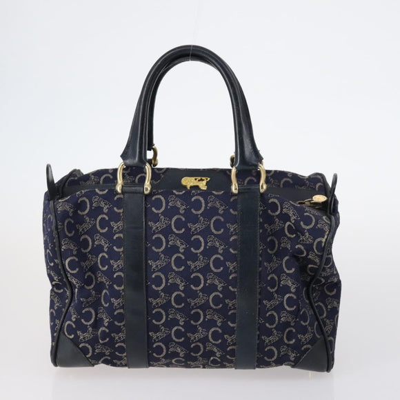 CELINE Macadam C Macadam Bag Canvas PVC Leather 5Set Brown Navy Auth bs29369