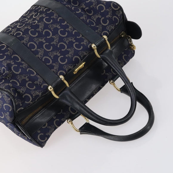 CELINE Macadam C Macadam Bag Canvas PVC Leather 5 Set Brown Navy Auth bs29369