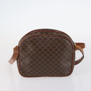 CELINE Macadam C Macadam Bag Canvas PVC Leather 5 Set Brown Navy Auth bs29369-18