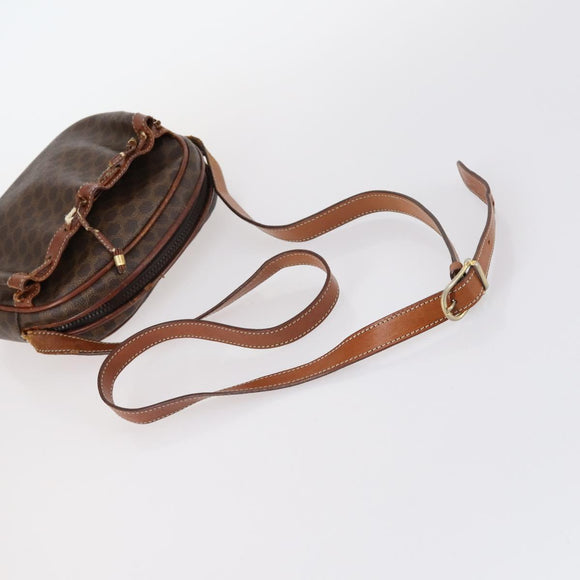 CELINE Macadam C Macadam Bag Canvas PVC Leather 5Set Brown Navy Auth bs29369