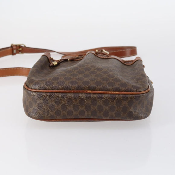 CELINE Macadam C Macadam Bag Canvas PVC Leather 5 Set Brown Navy Auth bs29369