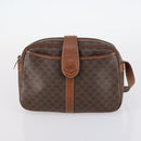 CELINE Macadam C Macadam Bag Canvas PVC Leather 5 Set Brown Navy Auth bs29369-23