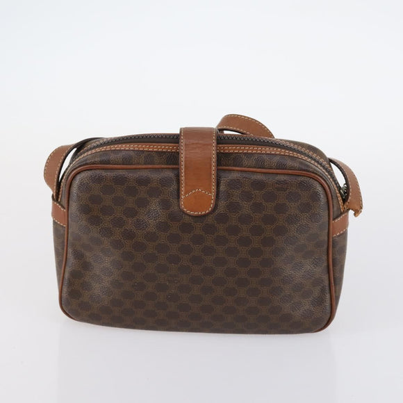 CELINE Macadam C Macadam Bag Canvas PVC Leather 5Set Brown Navy Auth bs29369