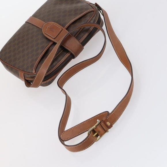 CELINE Macadam C Macadam Bag Canvas PVC Leather 5 Set Brown Navy Auth bs29369