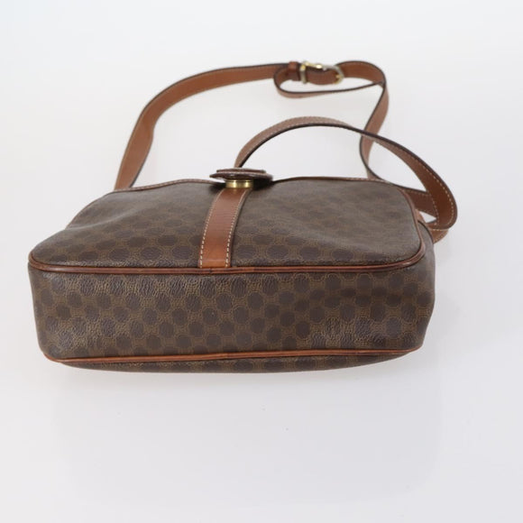 CELINE Macadam C Macadam Bag Canvas PVC Leather 5 Set Brown Navy Auth bs29369