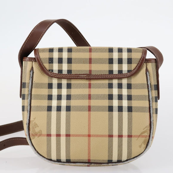BURBERRY Nova Check Blue Label Bag Nylon PVC 4Set Beige Brown black Auth bs29370