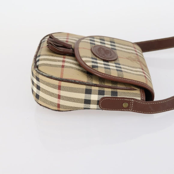 BURBERRY Nova Check Blue Label Bag Nylon PVC 4Set Beige Brown black Auth bs29370