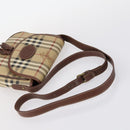 BURBERRY Nova Check Blue Label Bag Nylon PVC 4Set Beige Brown black Auth bs29370-24