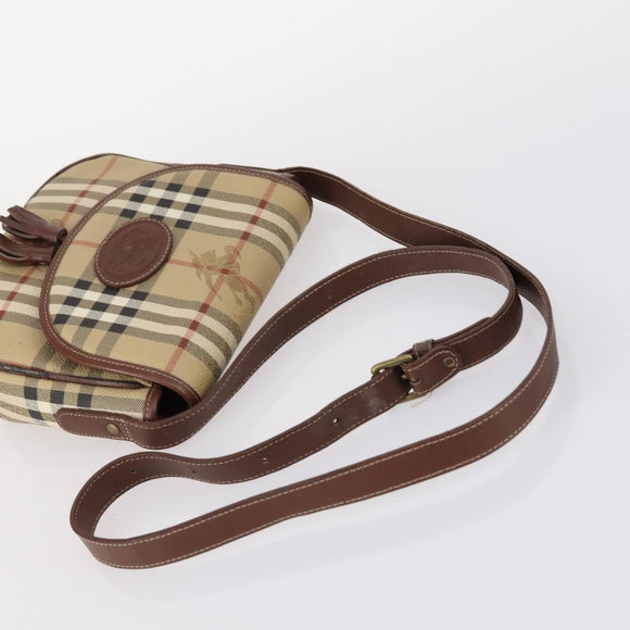 BURBERRY Nova Check Blue Label Bag Nylon PVC 4Set Beige Brown black Auth bs29370