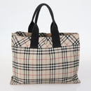 BURBERRY Nova Check Blue Label Bag Nylon PVC 4Set Beige Brown black Auth bs29370-3