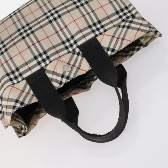 BURBERRY Nova Check Blue Label Bag Nylon PVC 4Set Beige Brown black Auth bs29370