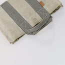 HERMES Her Line Fourre Tout Bag Canvas 4Set Red Brown gray Auth bs29371-11