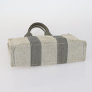 HERMES Her Line Fourre Tout Bag Canvas 4Set Red Brown gray Auth bs29371-12