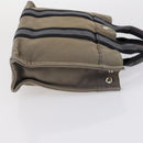 HERMES Her Line Fourre Tout Bag Canvas 4Set Red Brown gray Auth bs29371-16