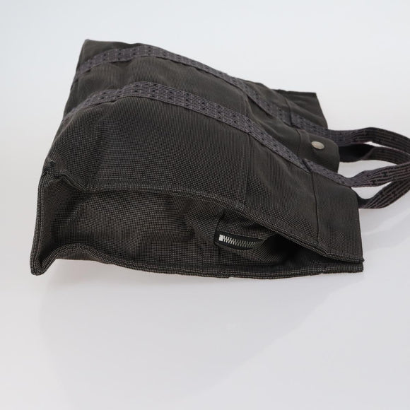 HERMES Her Line Fourre Tout Bag Canvas 4Set Red Brown gray Auth bs29371