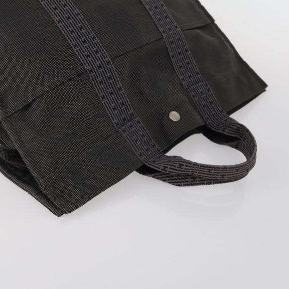 HERMES Her Line Fourre Tout Bag Canvas 4Set Red Brown gray Auth bs29371