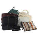 PRADA Bag Nylon Canvas 7Set Green Beige black Auth bs29372-1