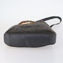 GUCCI Bamboo Web Sherry Line Bag Leather Canvas 6 Set Beige Black Auth bs29373-10