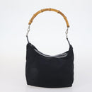 GUCCI Bamboo Web Sherry Line Bag Leather Canvas 6Set Beige Black Auth bs29373-18