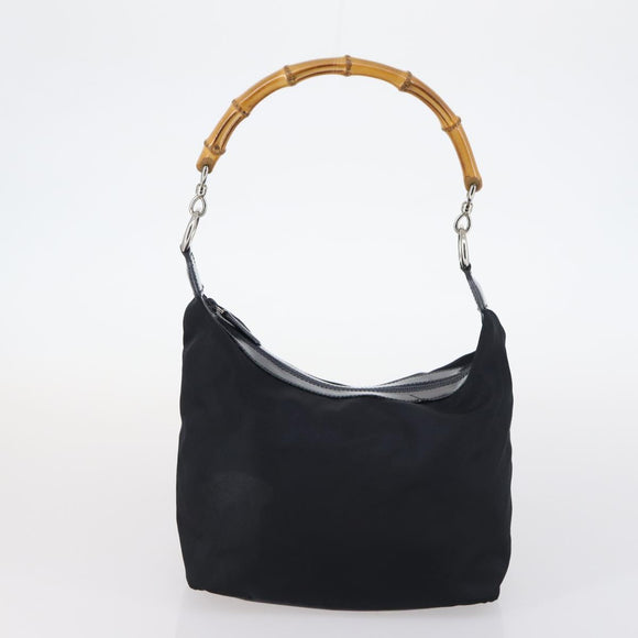 GUCCI Bamboo Web Sherry Line Bag Leather Canvas 6 Set Beige Black Auth bs29373