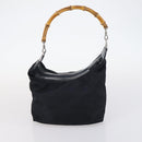 GUCCI Bamboo Web Sherry Line Bag Leather Canvas 6 Set Beige Black Auth bs29373-19