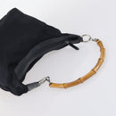 GUCCI Bamboo Web Sherry Line Bag Leather Canvas 6 Set Beige Black Auth bs29373-20