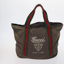 GUCCI Bamboo Web Sherry Line Bag Leather Canvas 6 Set Beige Black Auth bs29373-2