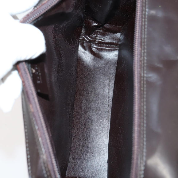 GUCCI Bamboo Web Sherry Line Bag Leather Canvas 6Set Beige Black Auth bs29373