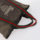 GUCCI Bamboo Web Sherry Line Bag Leather Canvas 6Set Beige Black Auth bs29373-4