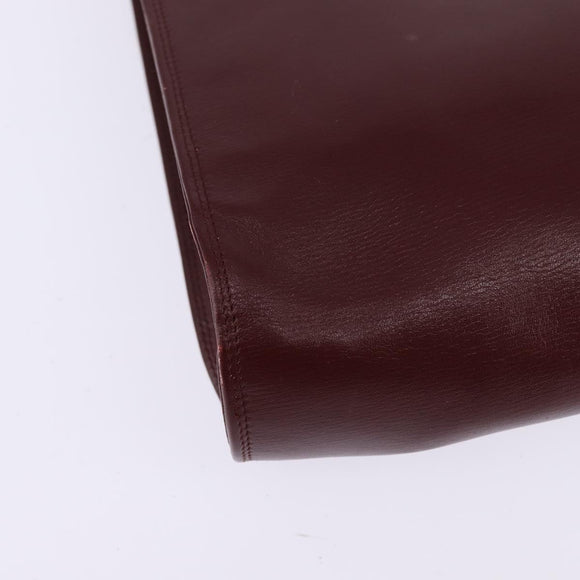 CARTIER Must Line Shoulder Bag Leather Bordeaux Gold Auth bs29374