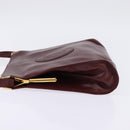 CARTIER Must Line Shoulder Bag Leather Bordeaux Gold Auth bs29374-3