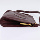 CARTIER Must Line Shoulder Bag Leather Bordeaux Gold Auth bs29374-4