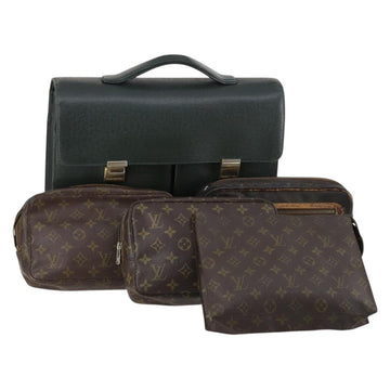 LOUIS VUITTON Monogram Taiga Bag 5Set Green LV Auth bs29377
