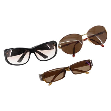 GUCCI Sunglasses plastic 3Set Gold Black Auth bs29378