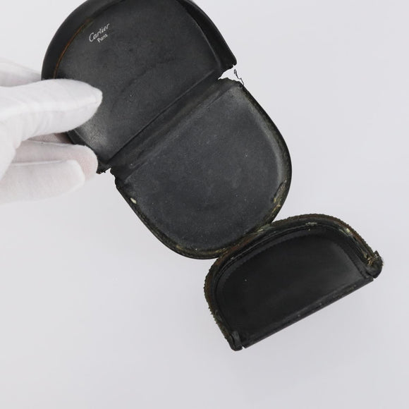 CARTIER Wallet Leather 8Set Bordeaux Black Auth bs29379