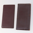 CARTIER Wallet Leather 8Set Bordeaux Black Auth bs29379-8