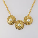 SAINT LAURENT Necklace Brooch metal 2Set Gold Auth bs29380-2