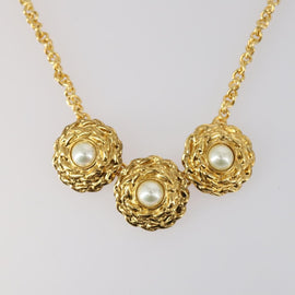 SAINT LAURENT Necklace Brooch metal 2Set Gold Auth bs29380 - 0